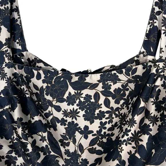 ML Monique Lhuillier Back Bow Gown Navy White Womens Size 22 W - Picture 7 of 15